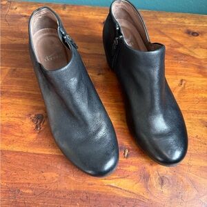 Dansko Black Leather Ankle Booties